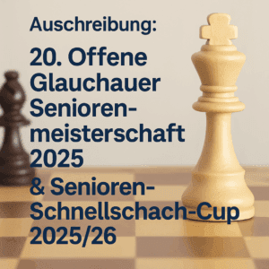 Mehr über den Artikel erfahren Ausschreibung: 20. Offene Glauchauer Seniorenmeisterschaft  2025 & Senioren-Schnellschach-Cup 2025/26